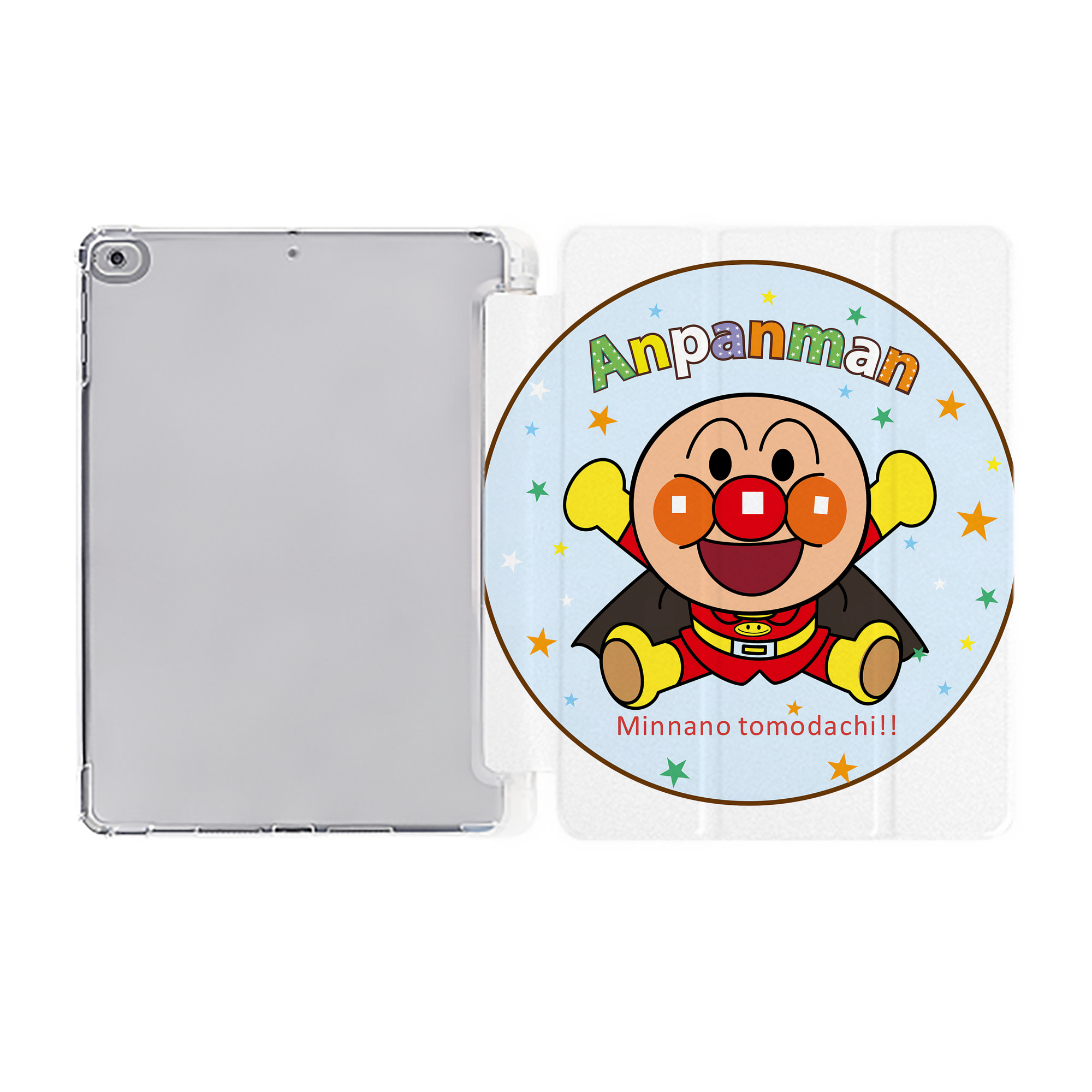 （画像用） アンパンマン Anpanman IPad ケース ペン収納付き 三つ折りスタンド PUレザー×シリコン 対応機種9.5/10.5/10.9インチ
